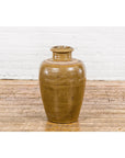 Vintage Vase with Monochrome Glaze and Tapering Lines