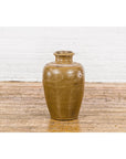 Vintage Vase with Monochrome Glaze and Tapering Lines