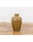 Vintage Vase with Monochrome Glaze and Tapering Lines