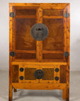 Chinese elm and burl wood cabinet top view