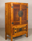 Chinese elm and burl wood cabinet construction detail
