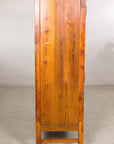 Chinese elm and burl wood cabinet close-up detail