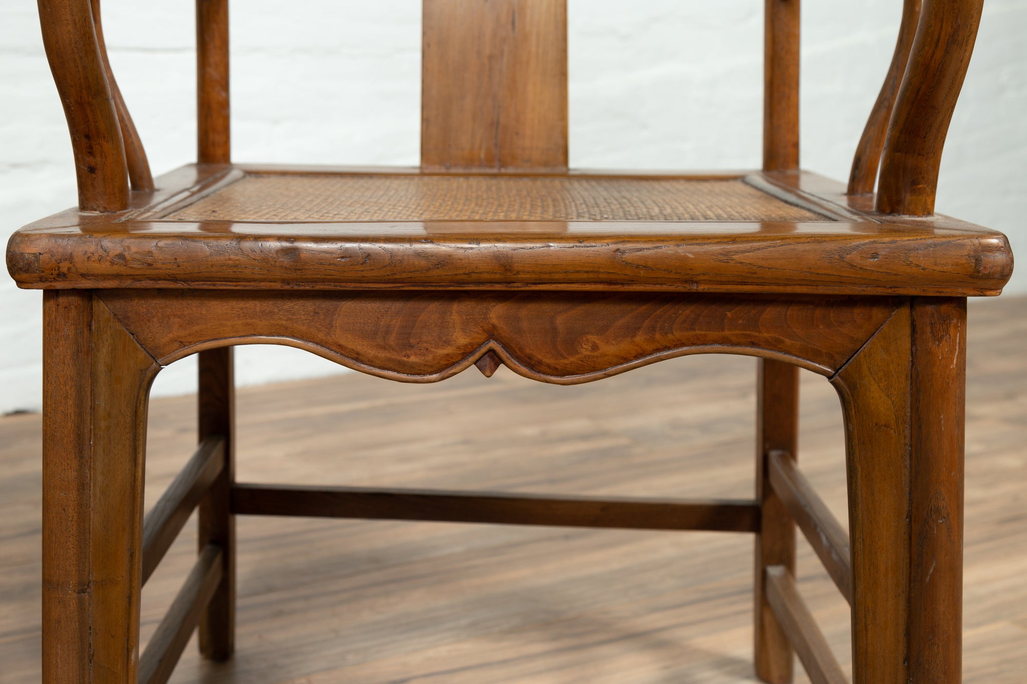 Pair of Elmwood Scholar Armchairs with Rattan Seats, SKU , image 10
