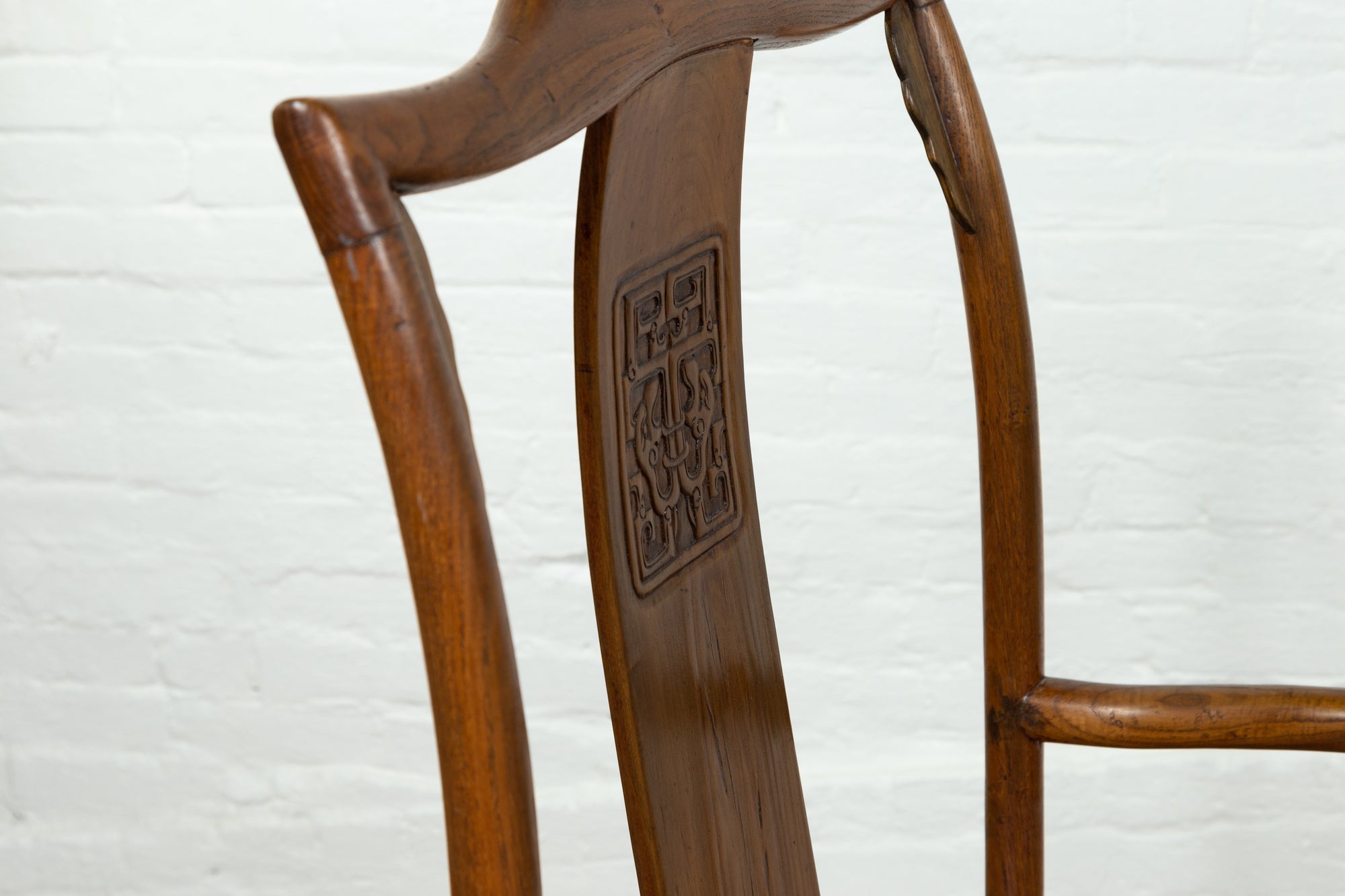 Pair of Elmwood Scholar Armchairs with Rattan Seats, SKU , image 15