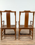 Pair of Elmwood Scholar Armchairs with Rattan Seats, SKU , image 16