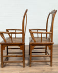 Pair of Elmwood Scholar Armchairs with Rattan Seats, SKU , image 17