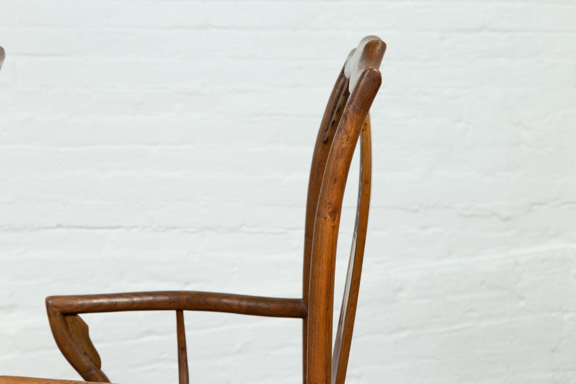 Pair of Elmwood Scholar Armchairs with Rattan Seats, SKU , image 19