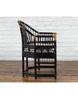 Horseshoe Back Chair with Bamboo Fretwork Geometric Motifs