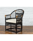 Horseshoe Back Chair with Bamboo Fretwork Geometric Motifs