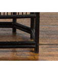 Horseshoe Back Chair with Bamboo Fretwork Geometric Motifs