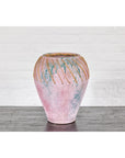 Hand-Crafted American Artists Collection Pink Pastel Vase with Weaving