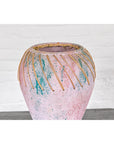 Hand-Crafted American Artists Collection Pink Pastel Vase with Weaving