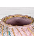 Hand-Crafted American Artists Collection Pink Pastel Vase with Weaving