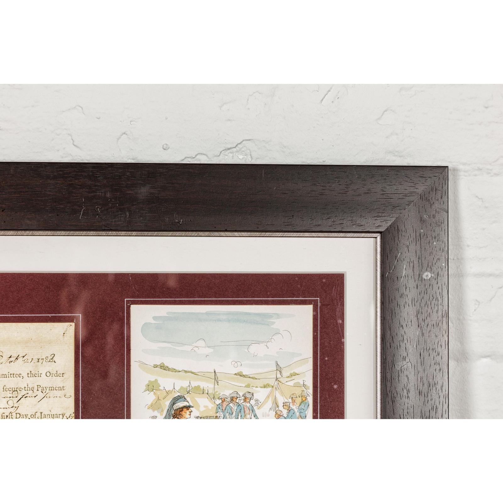 Framed 1780s Revolutionary War Bond, State of Connecticut