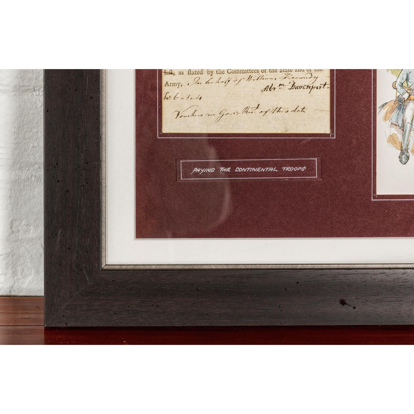 Framed 1780s Revolutionary War Bond, State of Connecticut
