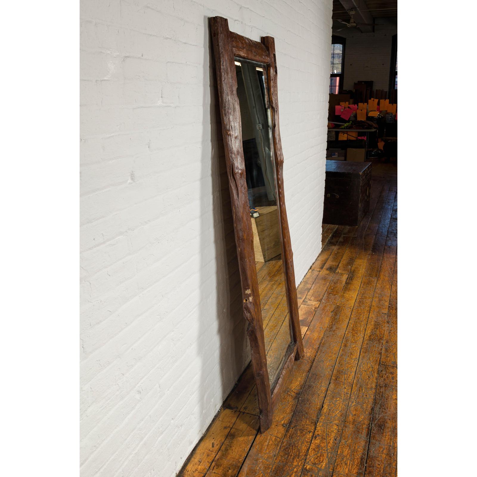 Antique Country Style Driftwood Made into Full Length Mirror, Rustic Character