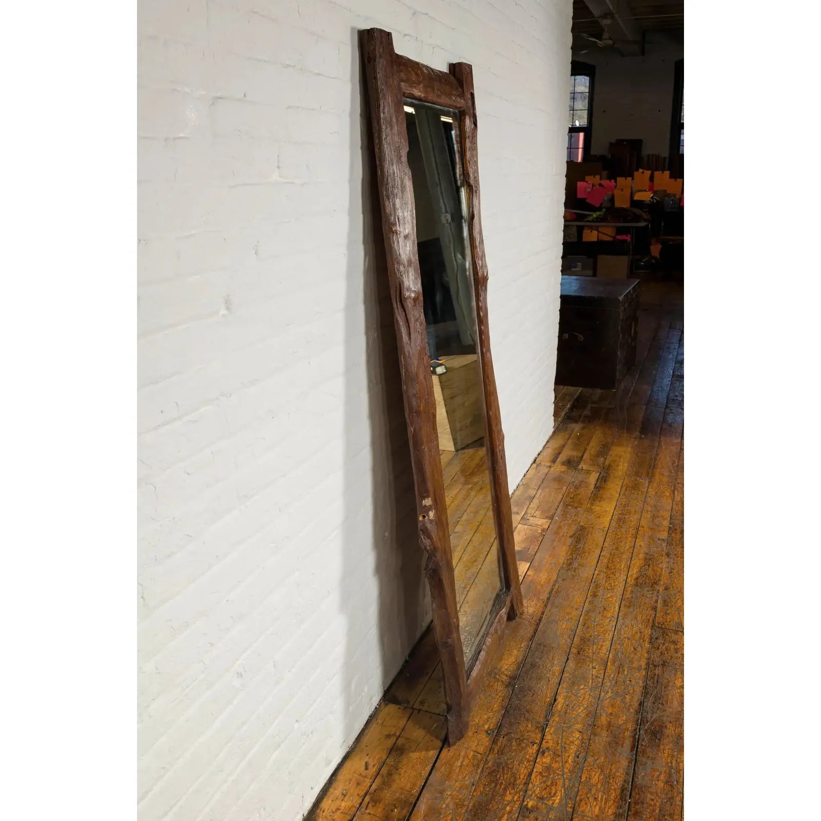Antique Country Style Driftwood Made into Full Length Mirror, Rustic Character