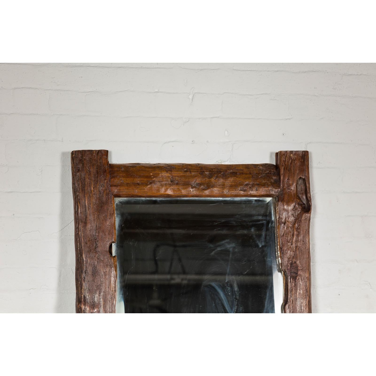 Antique Country Style Driftwood Made into Full Length Mirror, Rustic Character