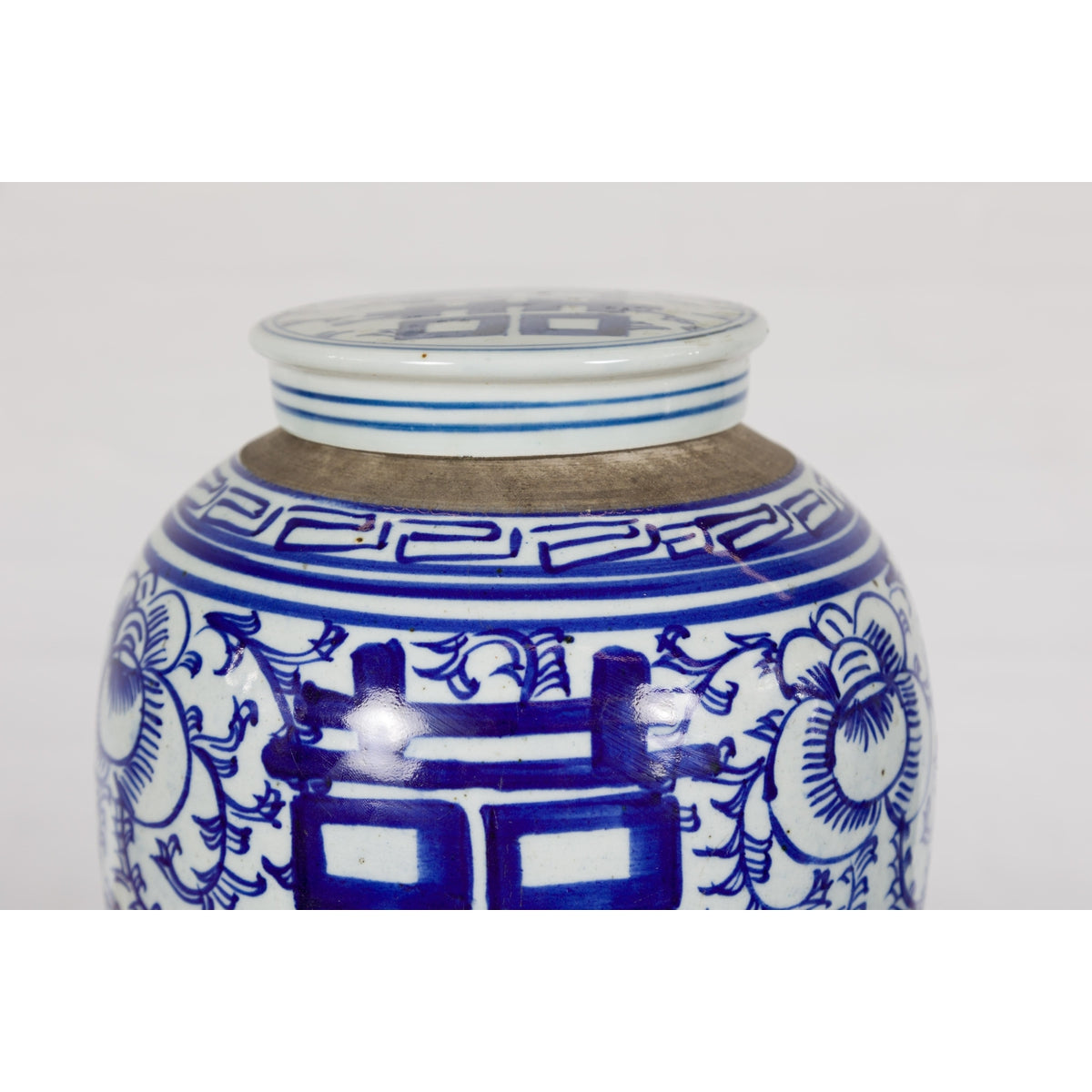 Near Pair of Porcelain Blue and White Ginger Jars-8. Asian &amp; Chinese Furniture, Art, Antiques, Vintage Home Décor for sale at FEA Home