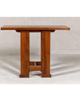 Midcentury Wooden Console Table with Art Deco Inspired Base