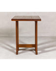 Midcentury Wooden Console Table with Art Deco Inspired Base