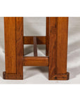 Midcentury Wooden Console Table with Art Deco Inspired Base