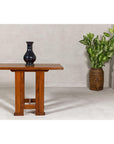 Midcentury Wooden Console Table with Art Deco Inspired Base