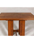 Midcentury Wooden Console Table with Art Deco Inspired Base