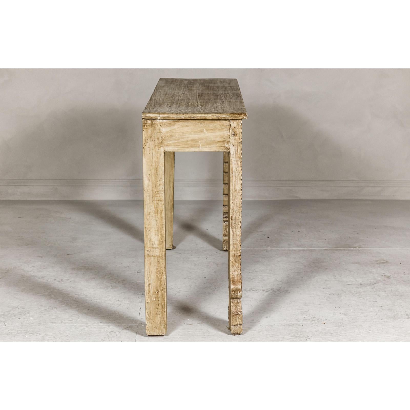 Mughal Style Console Table with Beautiful Carved Foliage