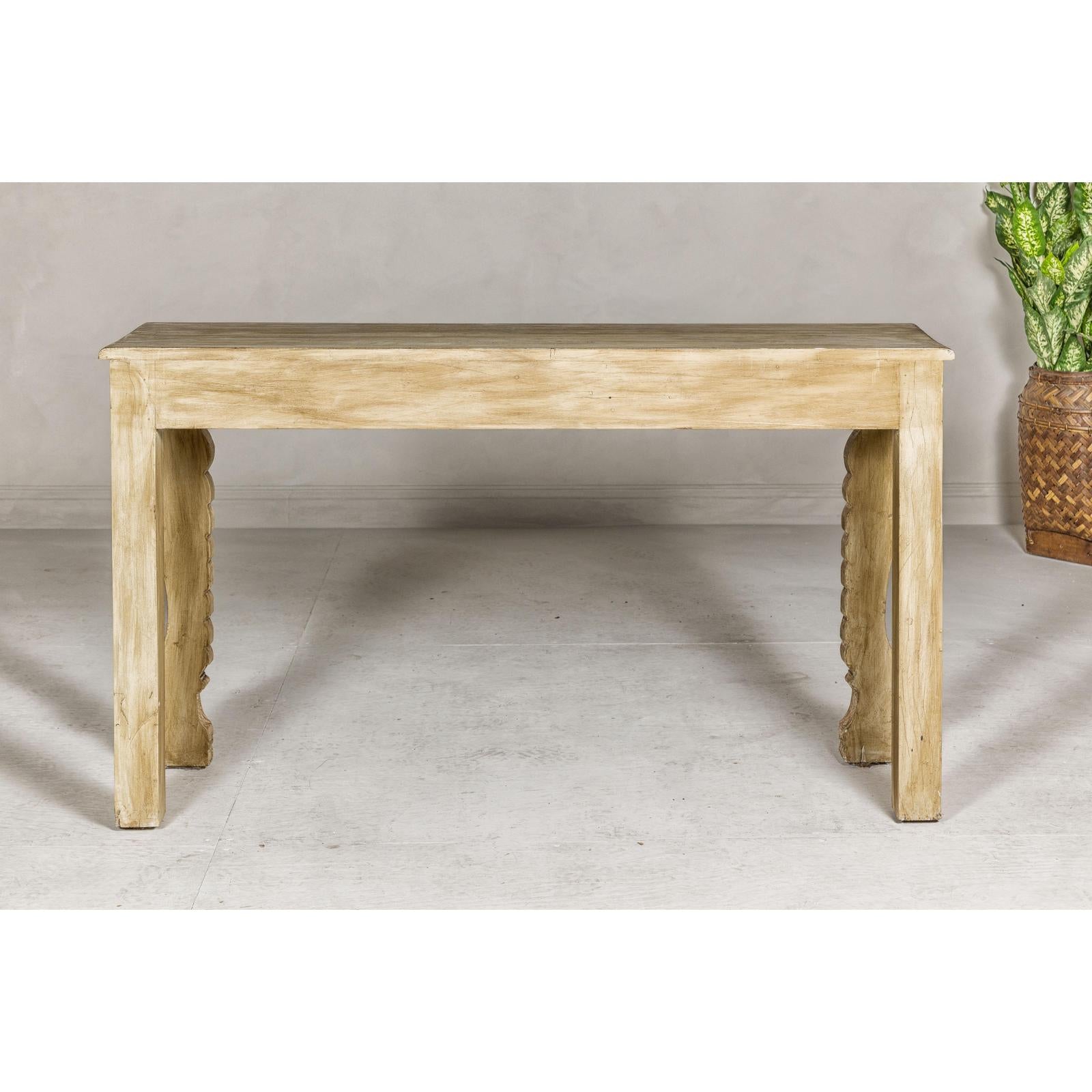Mughal Style Console Table with Beautiful Carved Foliage