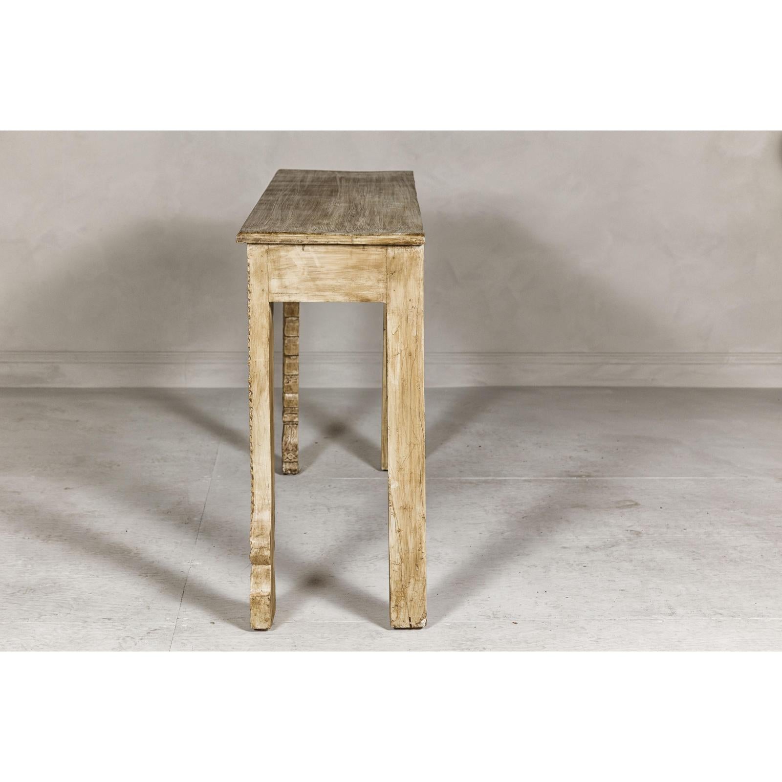 Mughal Style Console Table with Beautiful Carved Foliage