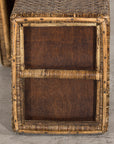 Vintage Woven Rattan Storage Basket with Wood Frame and Lid, additional gallery view 15