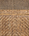 Vintage Woven Rattan Storage Basket with Wood Frame and Lid, additional gallery view 16