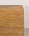 Large Vintage Woven Rattan Storage Box with Removable Lid, construction detail