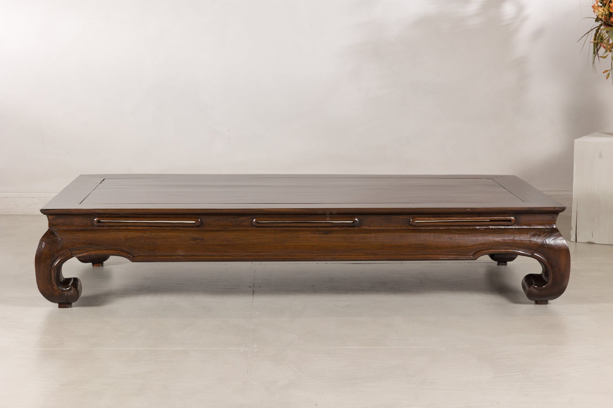 Full long-side view of the elm coffee table