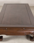 Elevated end view showing the recessed panel tabletop