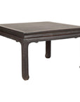 Chinese hardwood and dark stone coffee table on white background