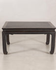 Chinese hardwood and dark stone coffee table angled view