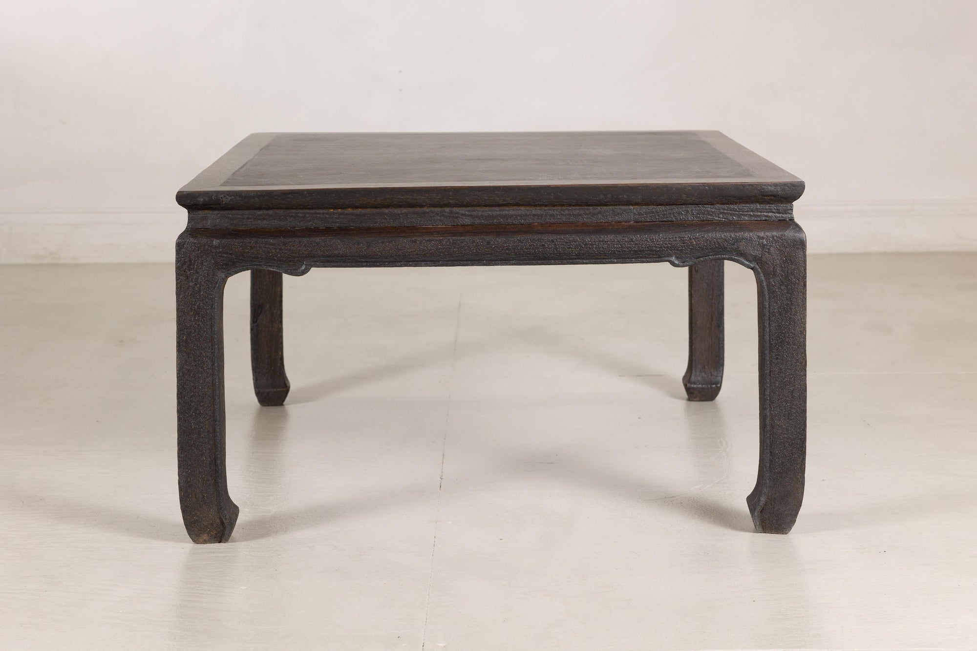 Chinese hardwood and dark stone coffee table reverse angle