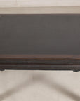 Chinese hardwood and dark stone coffee table profile view