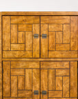 1970s American Drexel Woodbriar Pecan Dry Bar Cabinet, alternate angle