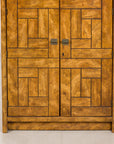 1970s American Drexel Woodbriar Pecan Dry Bar Cabinet, side view
