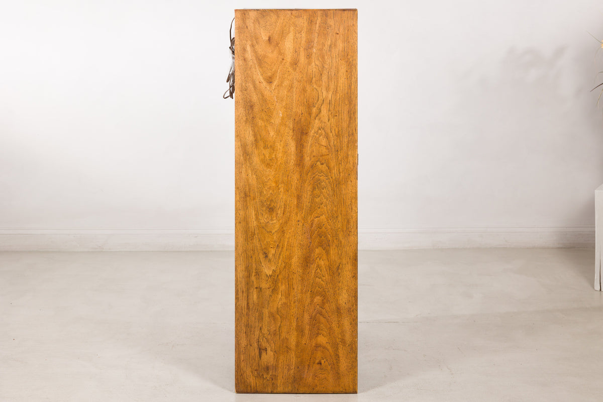 1970s American Drexel Woodbriar Pecan Dry Bar Cabinet, top detail