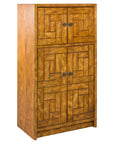 1970s American Drexel Woodbriar Pecan Dry Bar Cabinet, full object on a white background