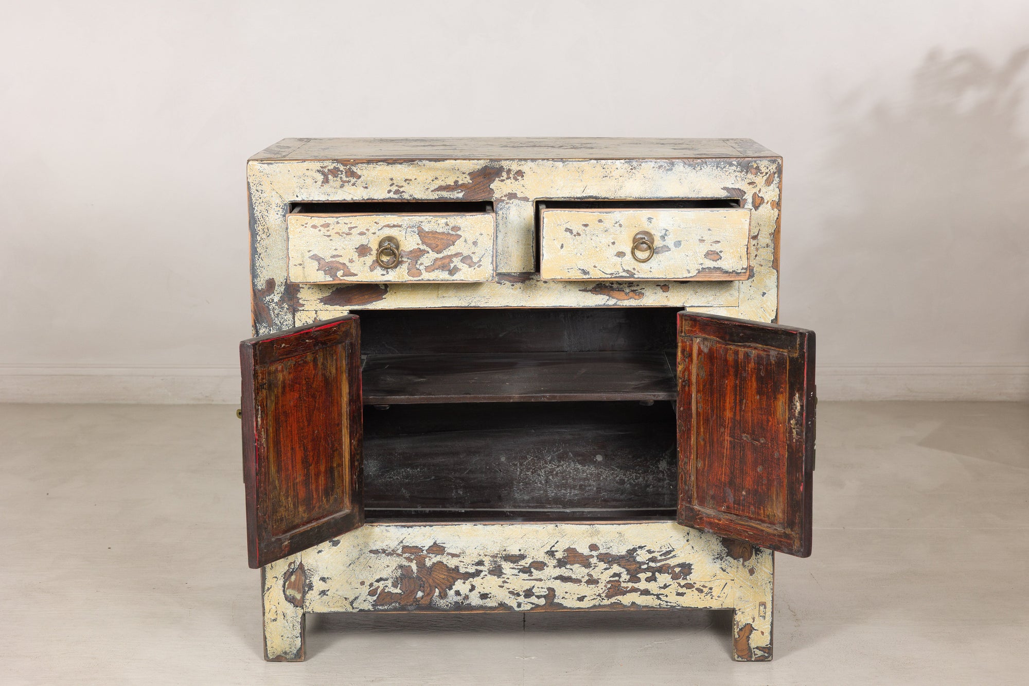 Front view of the Chinese side cabinet with both doors open