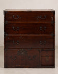 Meiji Japanese Isho-Tansu Chest with Iron Hardware, side view
