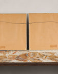 Back view of the paired Japanese woodblock prints in silvered frames