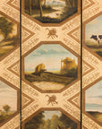 Vintage Chinese Three-Panel Painted Leather Screen, construction detail