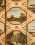 Vintage Chinese Three-Panel Painted Leather Screen, additional gallery view 11