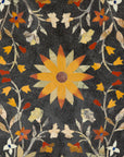 Vintage Pietra Dura Marble Tabletop with Floral Stone Inlay, top view